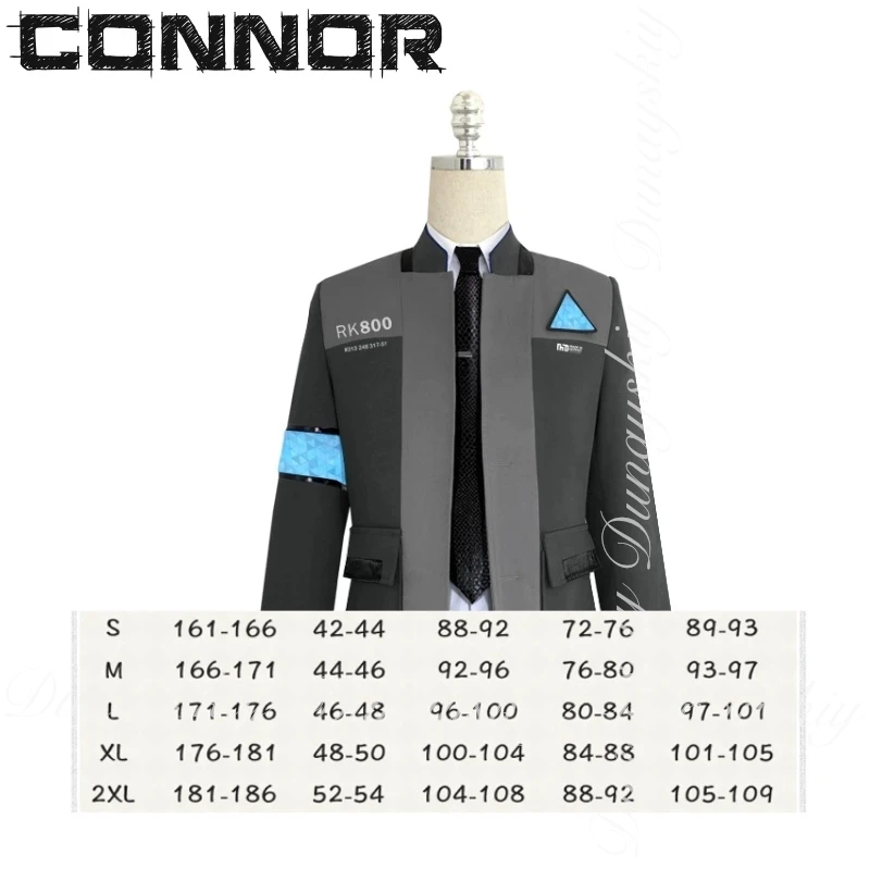 Detroit: Become Human Game Connor One Personaje Un estado del arte Prototipo Android enviado por CyberLife Cosplay traje de juego
