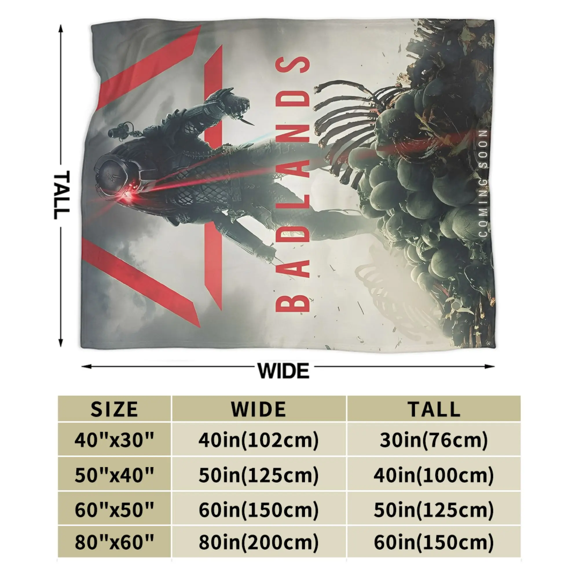 Cozy Predator: بطانية Badlands Merch بطانية مزخرفة للفراش من الصوف فائق النعومة للأريكة