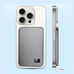 3-in-1 Power Bank for MagSafe,Thin Magnetic Wireless Powerbank 20W Portable Battery for Apple Watch iPhone 16 15 14 13 12 series