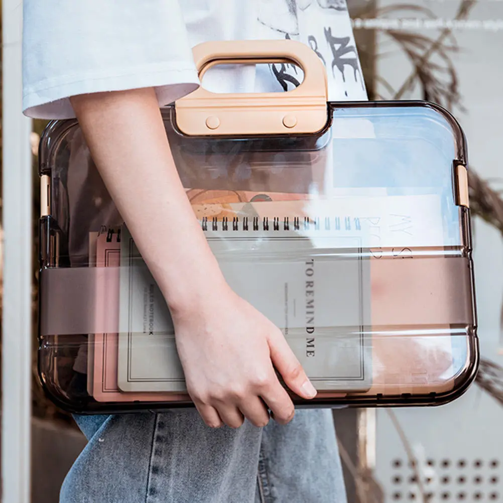 1 قطعة صندوق ملفات A4 صندوق تخزين قوي لمكتب المنزل منظمة مجلد ملفات القهوة منظم المستندات #5