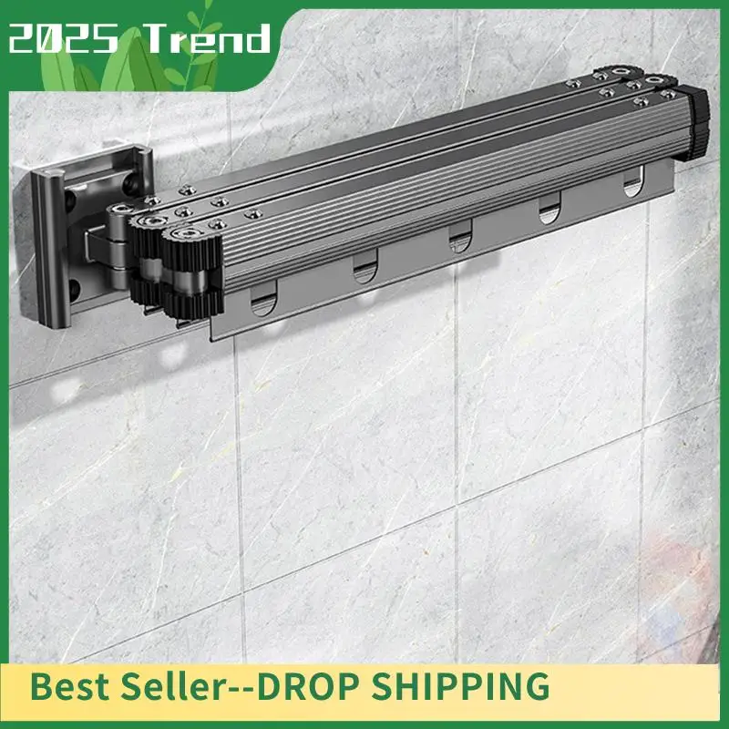 

AA14 New Retractable Clothes Drying Rack Clothes Drying Rack Foldable Retractable Wall Mounted Space Saver Clothes Hanger Rack