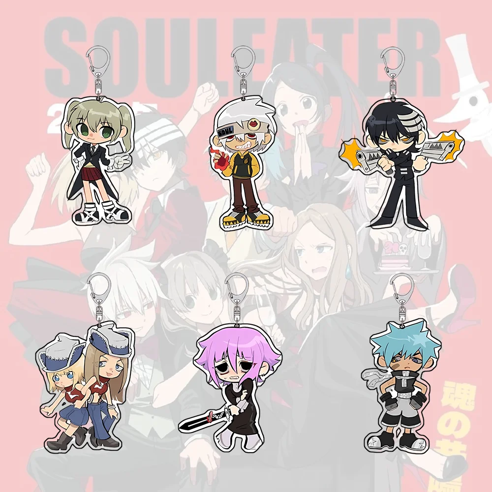 Chaveiro de Acrílico Soul Eater 6cm, Pingente Chibi de Anime, Presente de Aniversário para Fãs de Anime, Coleção de Charms para Bolsas