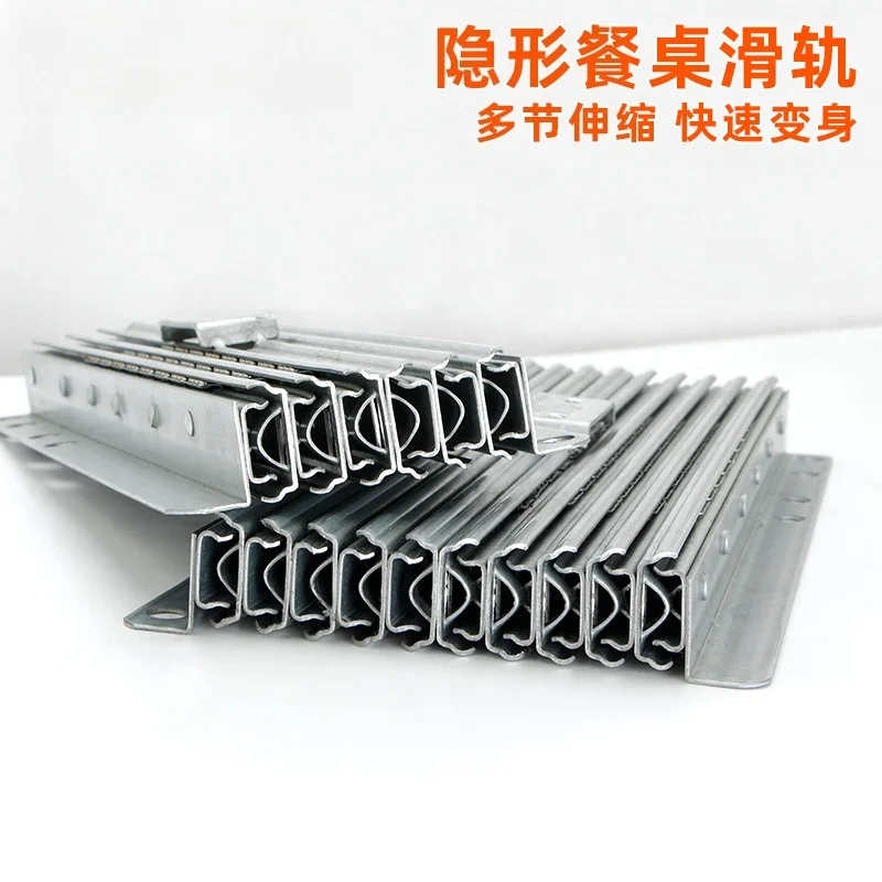Invisible Dining Table Aluminum Alloy Multi-functional Folding Extended Push-pull Dining Table Slide Rail Hardware