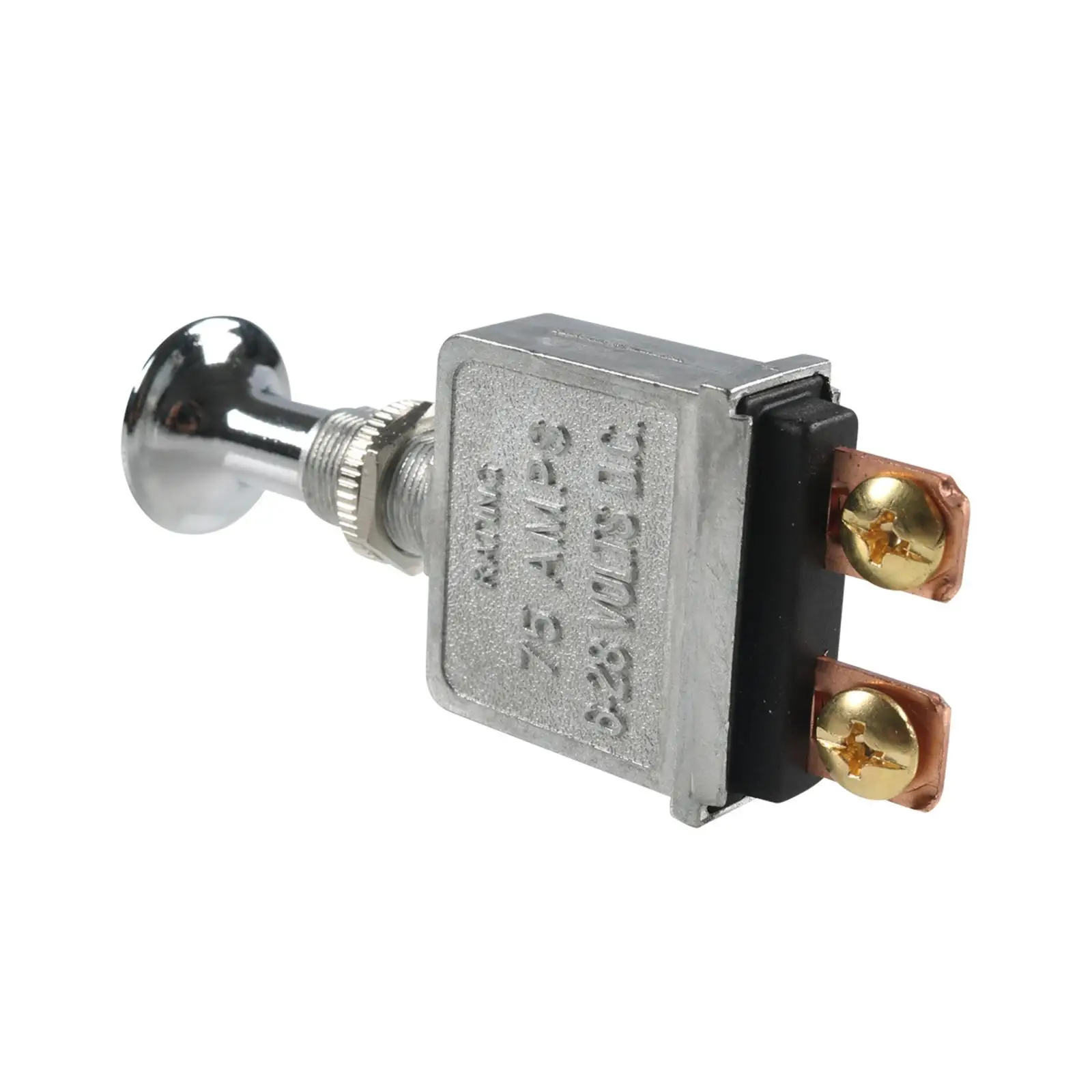 75A Push Pull Switch Chrome Knob Universal Power Control Replacement for Automotive Marine Equipment