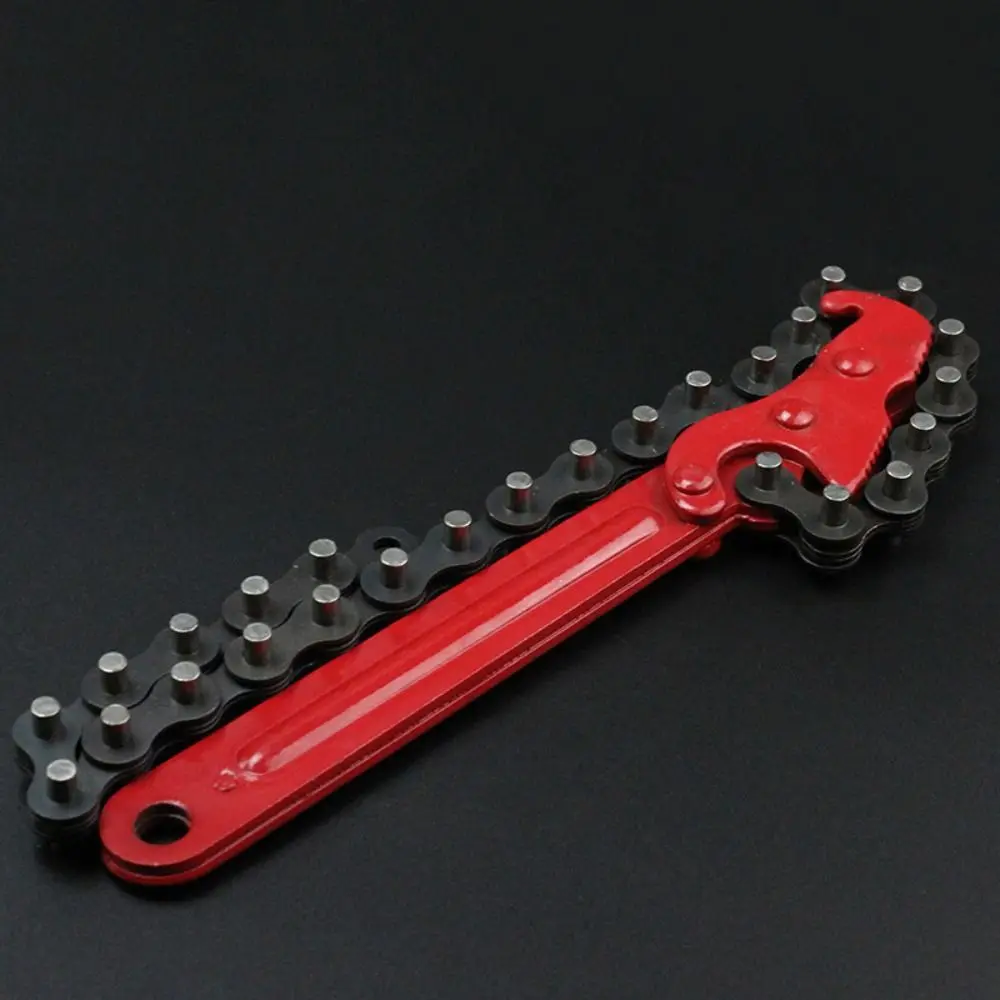 High Quality Chain Type Oil Filter Wrench Key Remover Tool Metal Handle Oil Filters Grip Spanner Stable 8