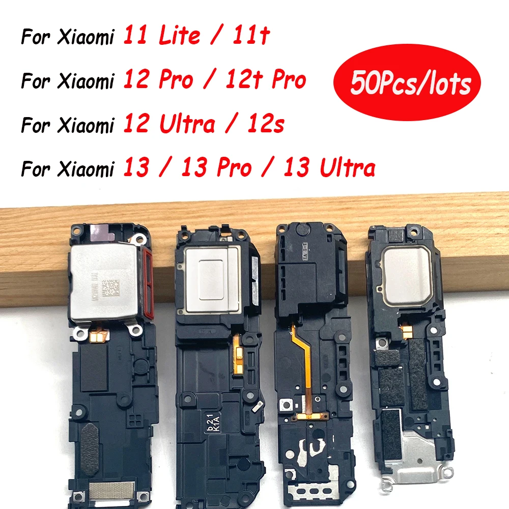 50Pcs，Loudspeaker bottom Loud Speaker Sound Buzzer Ringer Flex Cable For Xiaomi Mi 13 12 12T 11T 12S 11 Lite Pro Ultra