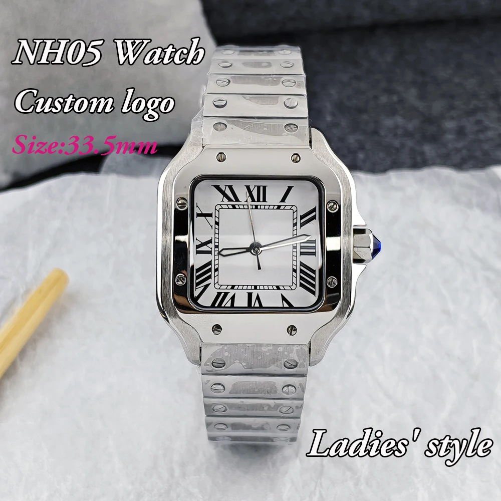 

New NH05 Watch ladies' watch 33.5mm Customized Logo Watch Stainless Steel Watch NH05 Movement Watch