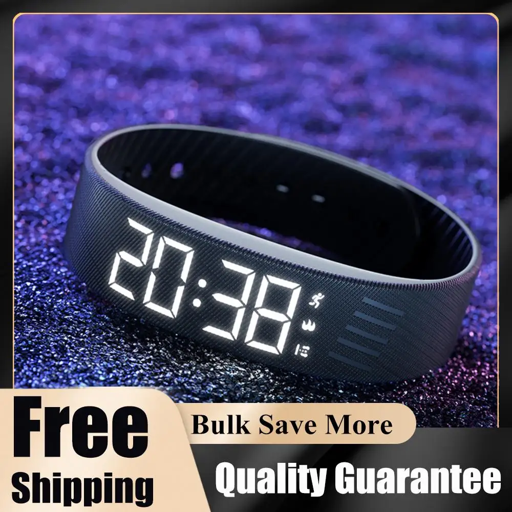 Silent Wrist Shock Bands Waterproof Silent Vibration Alarm Watch with Step Counter Pedometer for Heavy Sleepers Men & Women