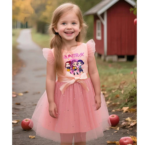 Vestido KPop Demon Hunters para niñas, fiesta infantil, Halloween, Carnaval, ropa de fiesta de cumpleaños, vestidos tutú de princesa, disfraz, regalo para niños