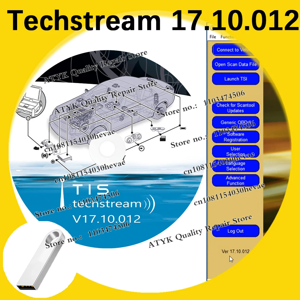 

TIS Techstream V17.10.012 для MINI VCI для OTC Scanner ECU ECM Чип программирования инструмент CD USB автомобильное программное обеспечение диагностика для voiture