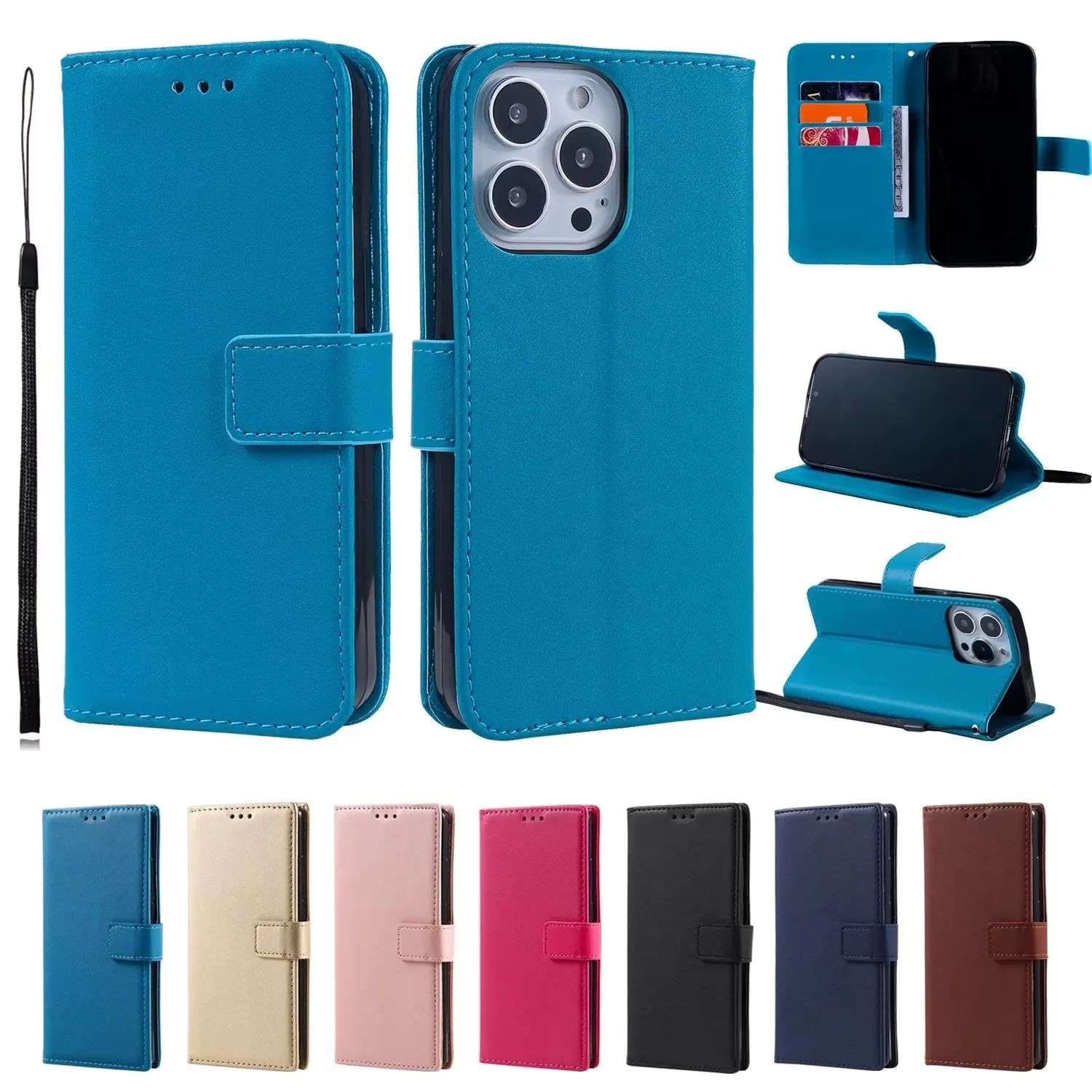 Leather Flip Wallet Case For Samsung Galaxy A13 A10 A12 A03S A33 A53 A31 A02s A40 A41 A50 A51 A52 A70 A71 A73 Protect Cover