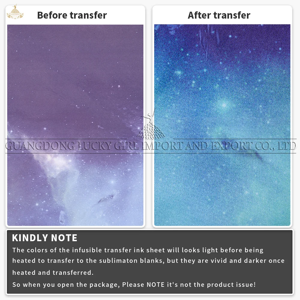 Lucky Goddness Flash Starry Sky Infusible Transfer Ink Sheets 10 Pcs 12*12 In Sublimation Transfer Ink for Mug Press T-Shirt Cup