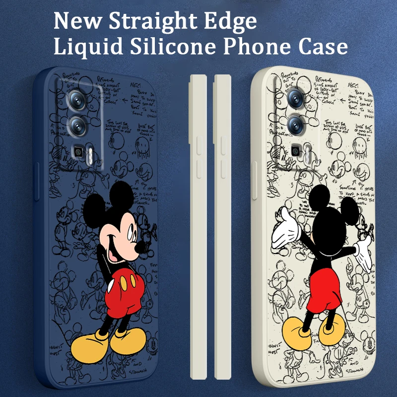 

Cartoon Mickey Disney Liquid Left Rope For Xiaomi Redmi 13C 12 12C K60 A1 K50 11 K40 10C 10 9A 9AT 9T 9C 5G Funda Phone Case