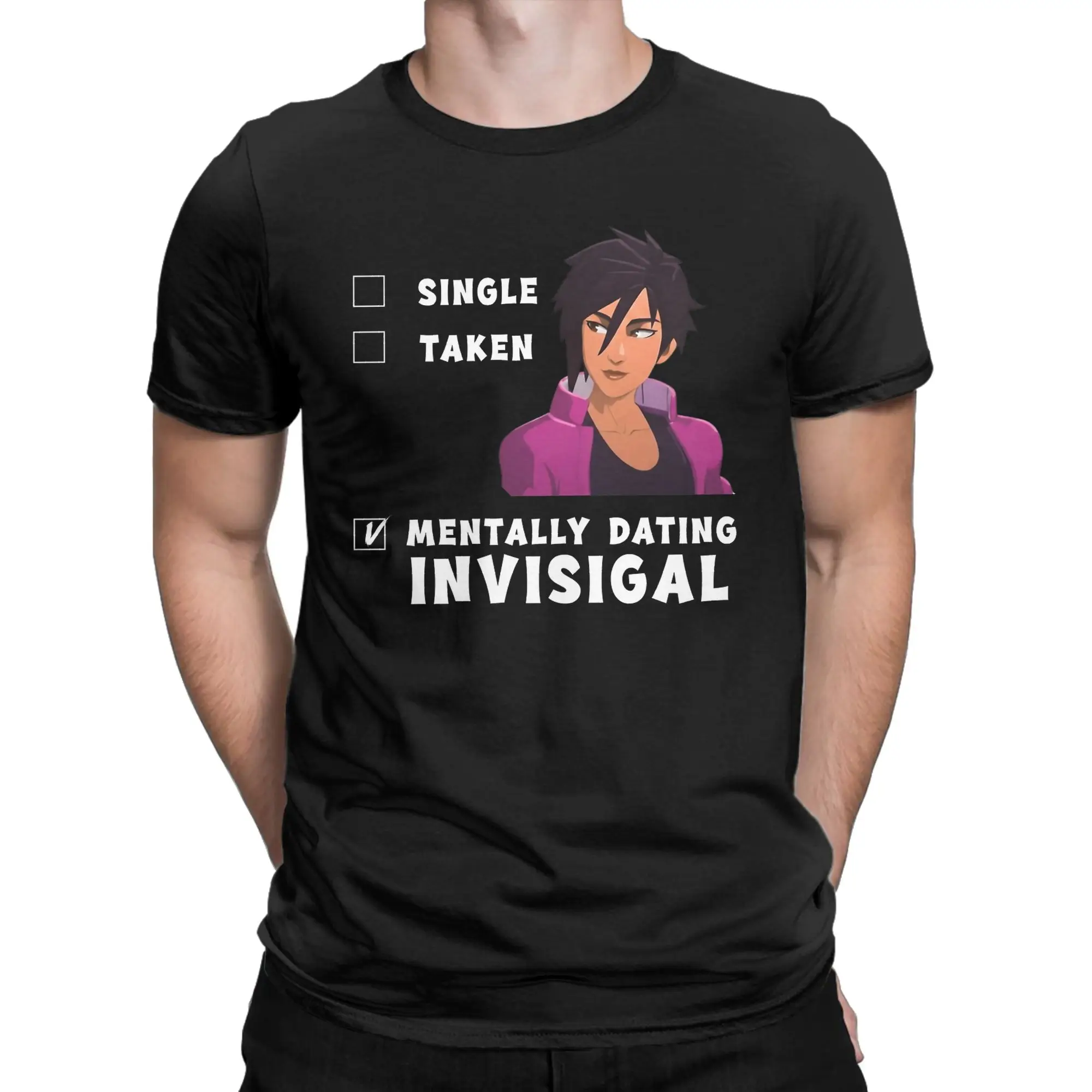 Mentally Dating Invisigal Dispatch Game T Shirt Summer  Cotton T-Shirts For Men Fashion Print Tshirt Short Sleeve Funny Top Tees