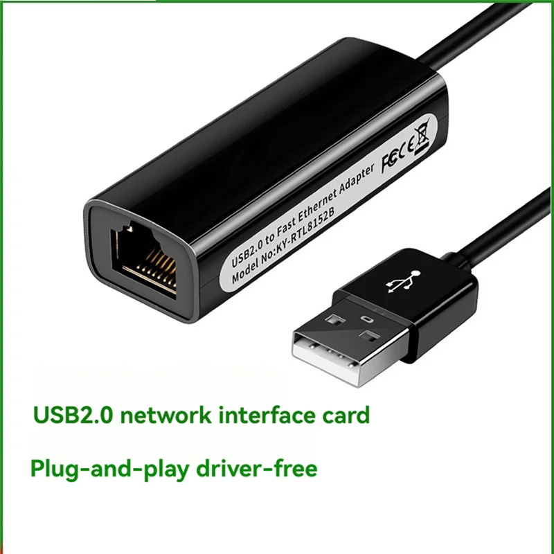 Сетевая карта USB 2.0 к RJ45 10/100 Мбит/с USB Lan RJ45 Сетевая карта USB-адаптер Ethernet для ПК, ноутбука Win 7 8 10