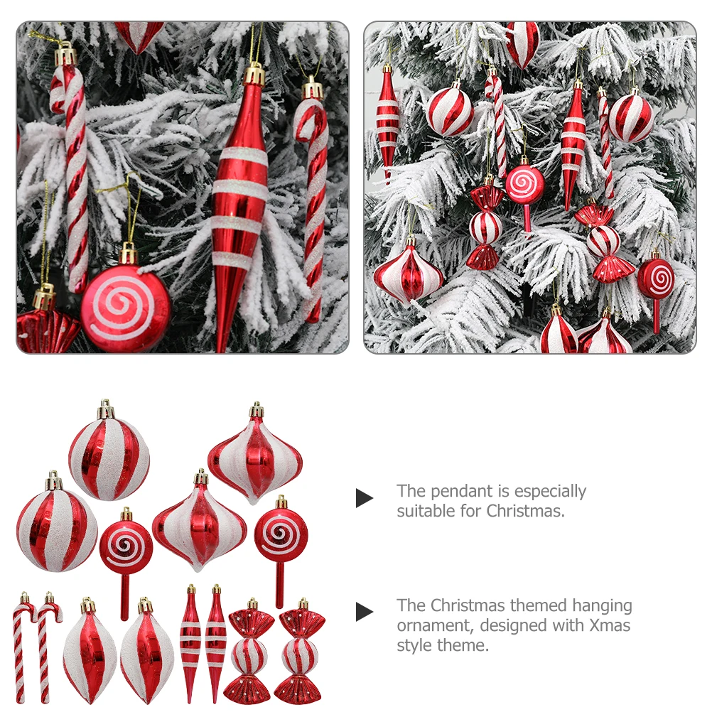 

14pcs Candy Cane Ornaments Sturdy Plastic Hanging Decor Christmas Tree Xmas Party Home Garden Holiday Decorations