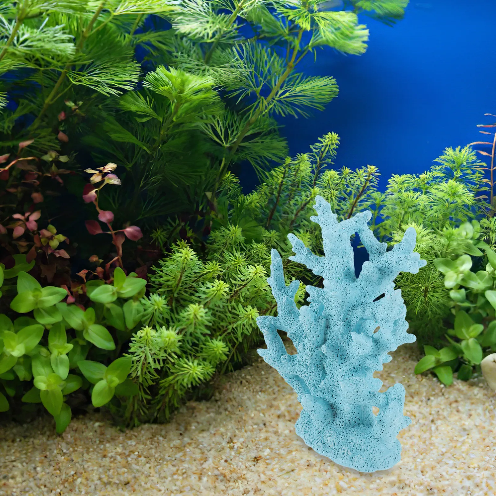 

Искусственный коралл из смолы для аквариума, синий, декоративное украшение для аквариумного ландшафта, декор для аквариума с рыбками