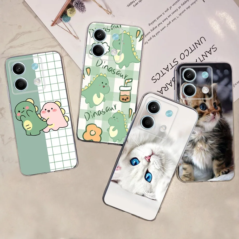 غطاء خلفي مطاطي ناعم شفاف ، نمط ملون ، شاومي ريدمي نوت 13 4G ، 13 برو ، 13R برو