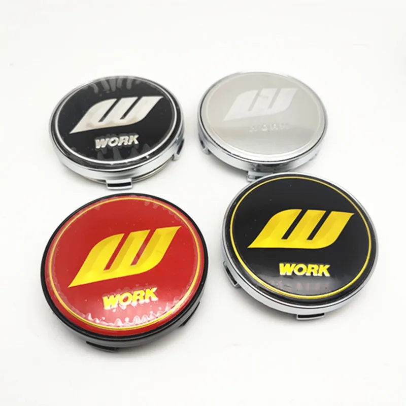 4pcs 60mm 56mm VS W Work Center Caps Car Wheel Hub Cover Emblem Badge Auto Styling