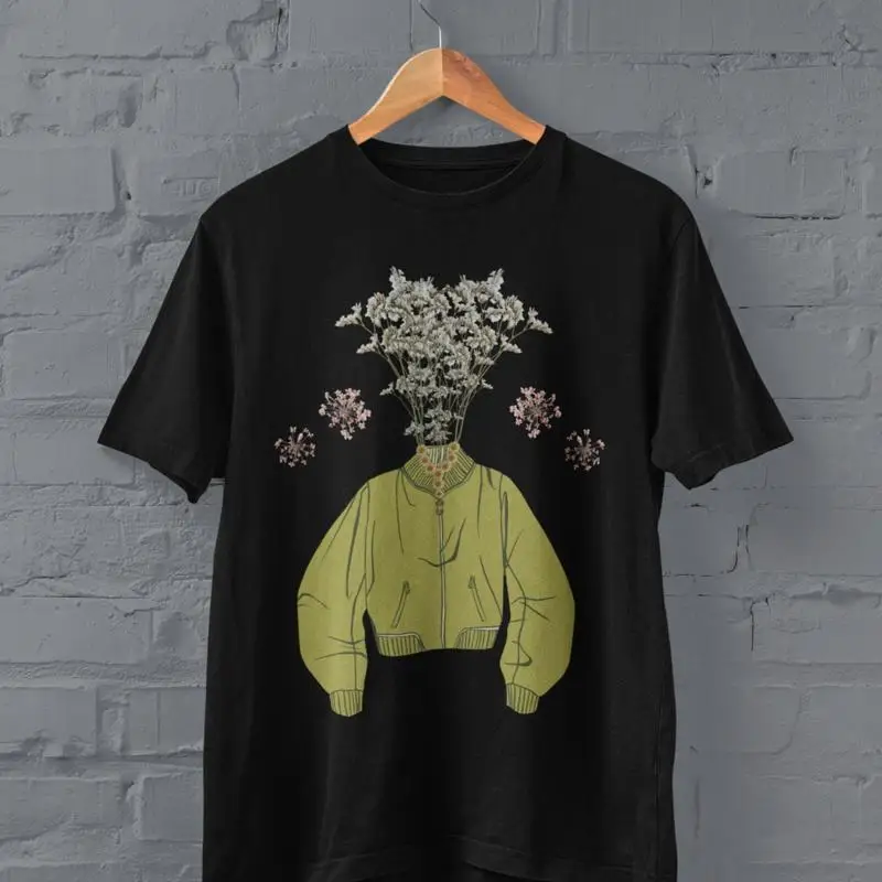 Weirdcore Dried Flowers T Shirt Surreal Art Alternative Clothing Grunge Dark Academia Botanical Wildflowers Weird S