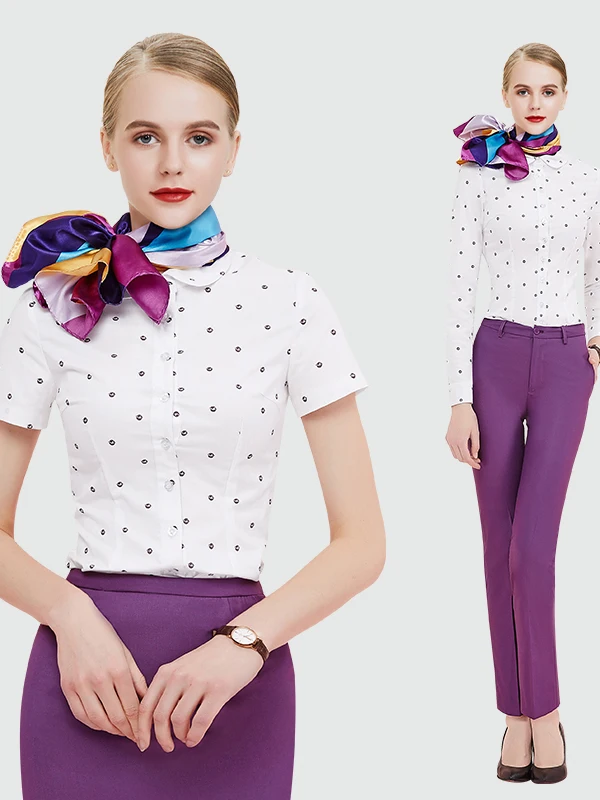 

Профессиональная женская рубашка в стиле стюардессы, летняя, для работы, униформа для ресепшн и продаж, из полиэфирного волокна, короткий рукав