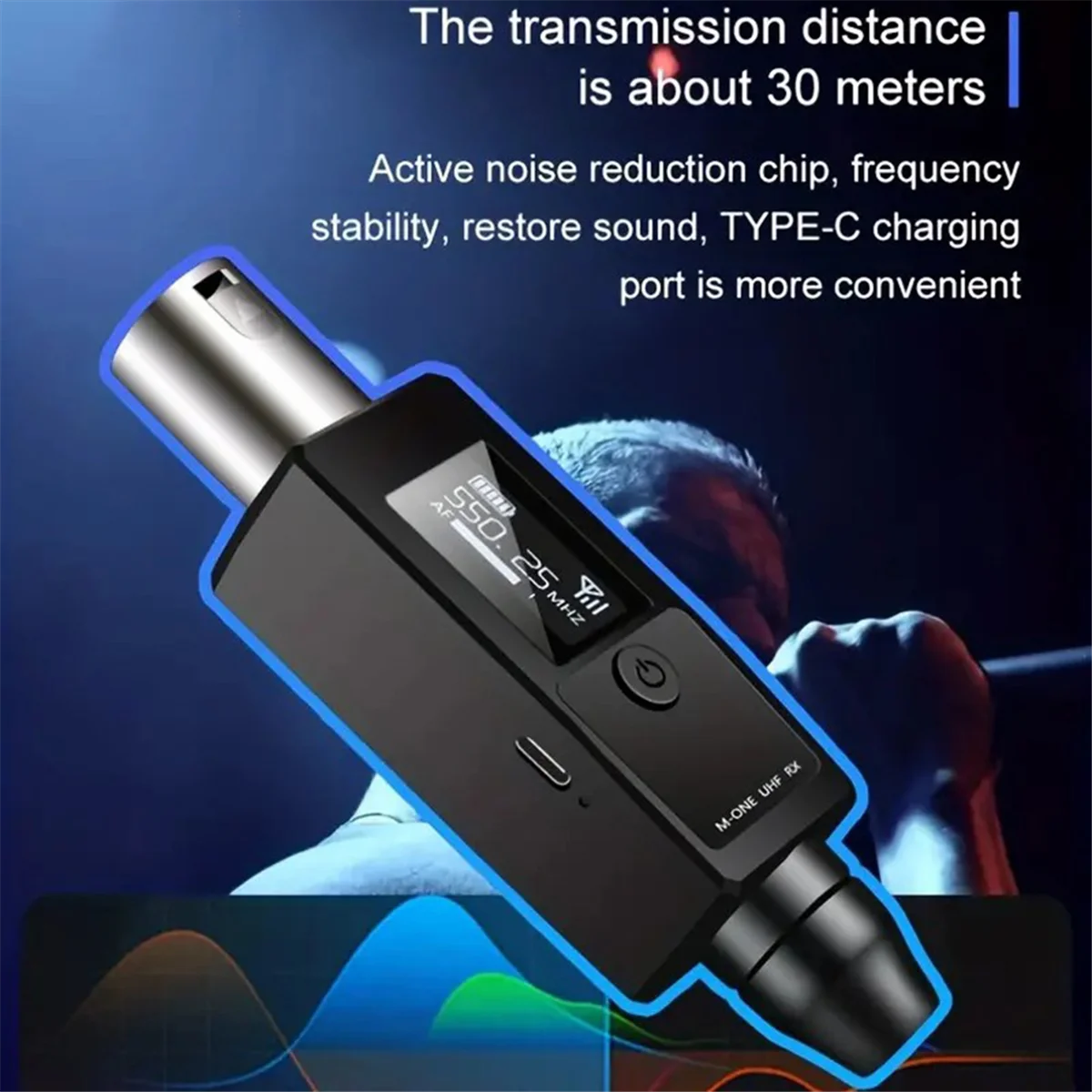 A003 UHF ميكروفون لاسلكي جهاز ريسيفر استقبال وإرسال XLR ميكروفون نظام لاسلكي مناسب للميكروفون بالسعة 48 فولت