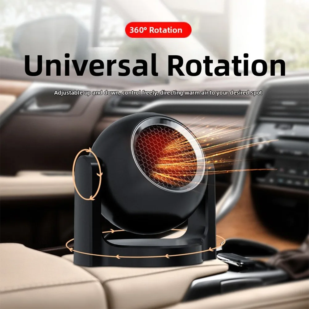 Car Heater 12V 120W Windshield Defogger Defrost Heater with 360 Degree Rotation for Rapid Heating and Dehumidification