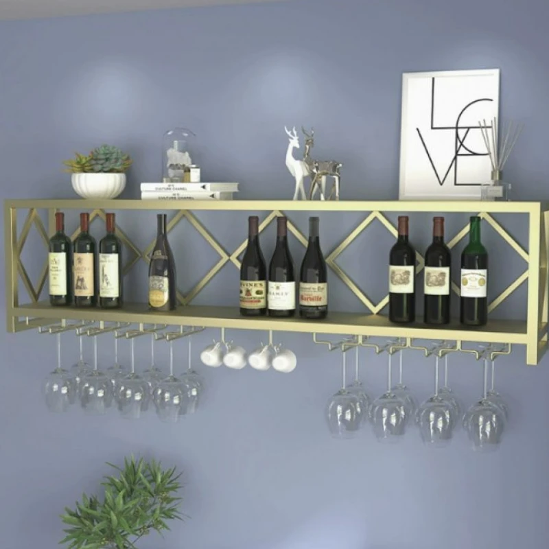 Armadietto rustico Armadietto per il vino Espositore di lusso Armadietto per il vino antico Panettiere Decorazione da bar Szafka in metallo illuminato a parete alta