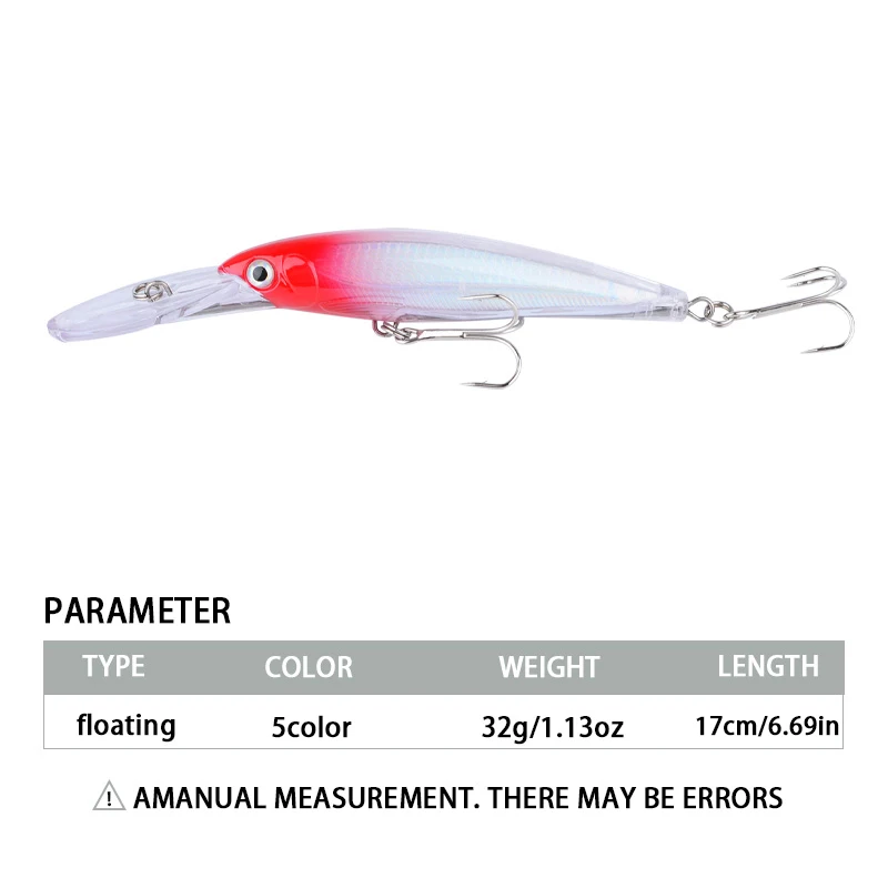 Señuelo buceo profundo Minnow Wobbler Crankbait para lubina - imagen 4