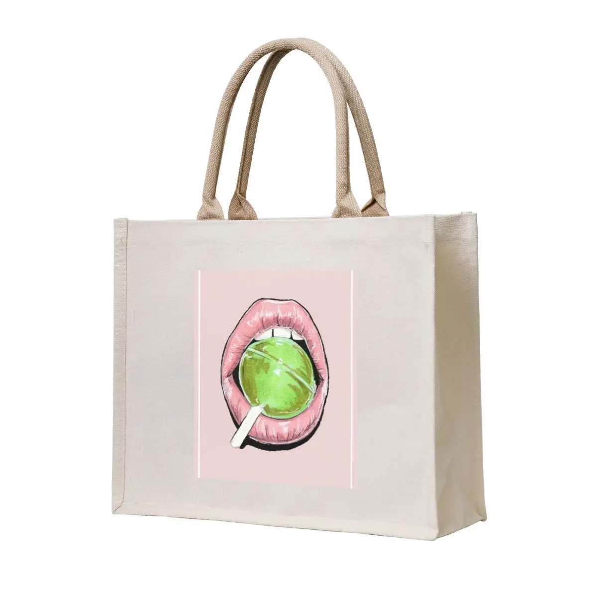 

Pink Candy Lips Tote Bag custom bags Women's shopping bag personalized tote large size bags