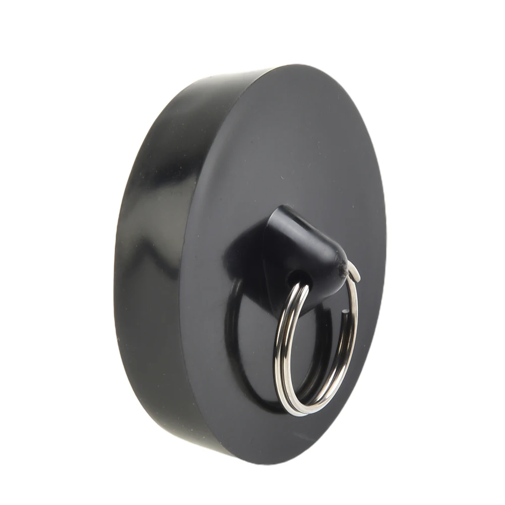 Replacement New Practical High-Quality Materials Rubber Stopper Rubber Sink Plug 38-45mm Black With Hanging Ring