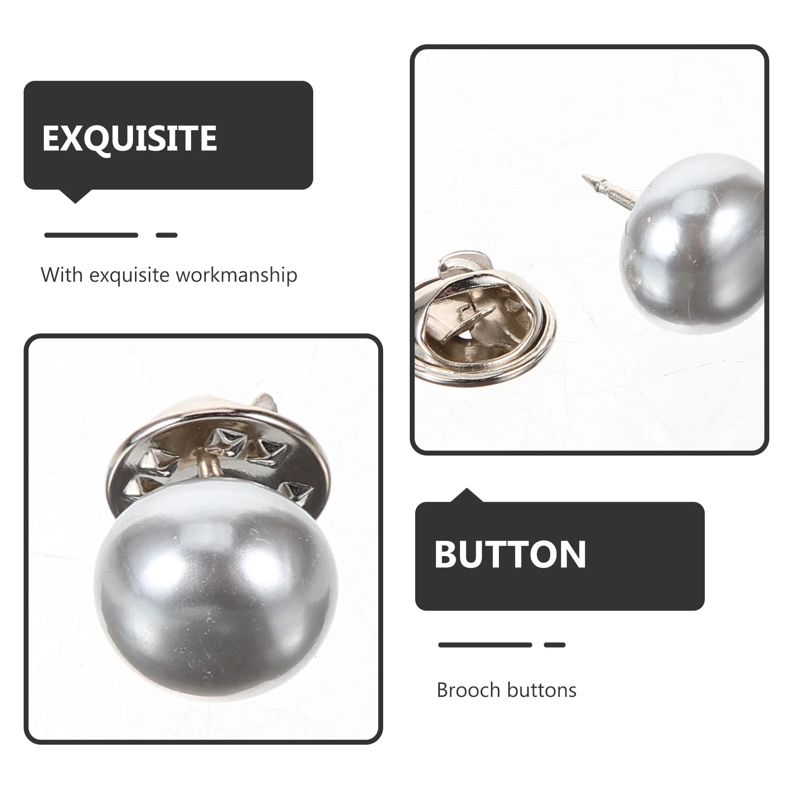 

10Pcs No Sew Pearl Button Pins Shirt Brooch Clips for Women Dress Cardigan Decorative Clothing Pins Durable Fashion Accessories