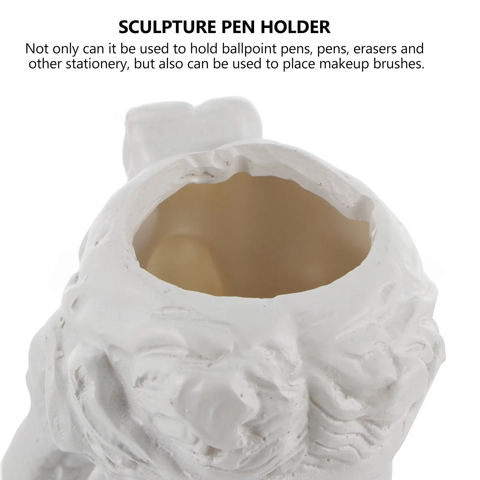 

Classic Western Style Sculpture Pen Holder Desktop Organizer Imitation Plaster Makeup Brush Holder Flower Vase Decoration