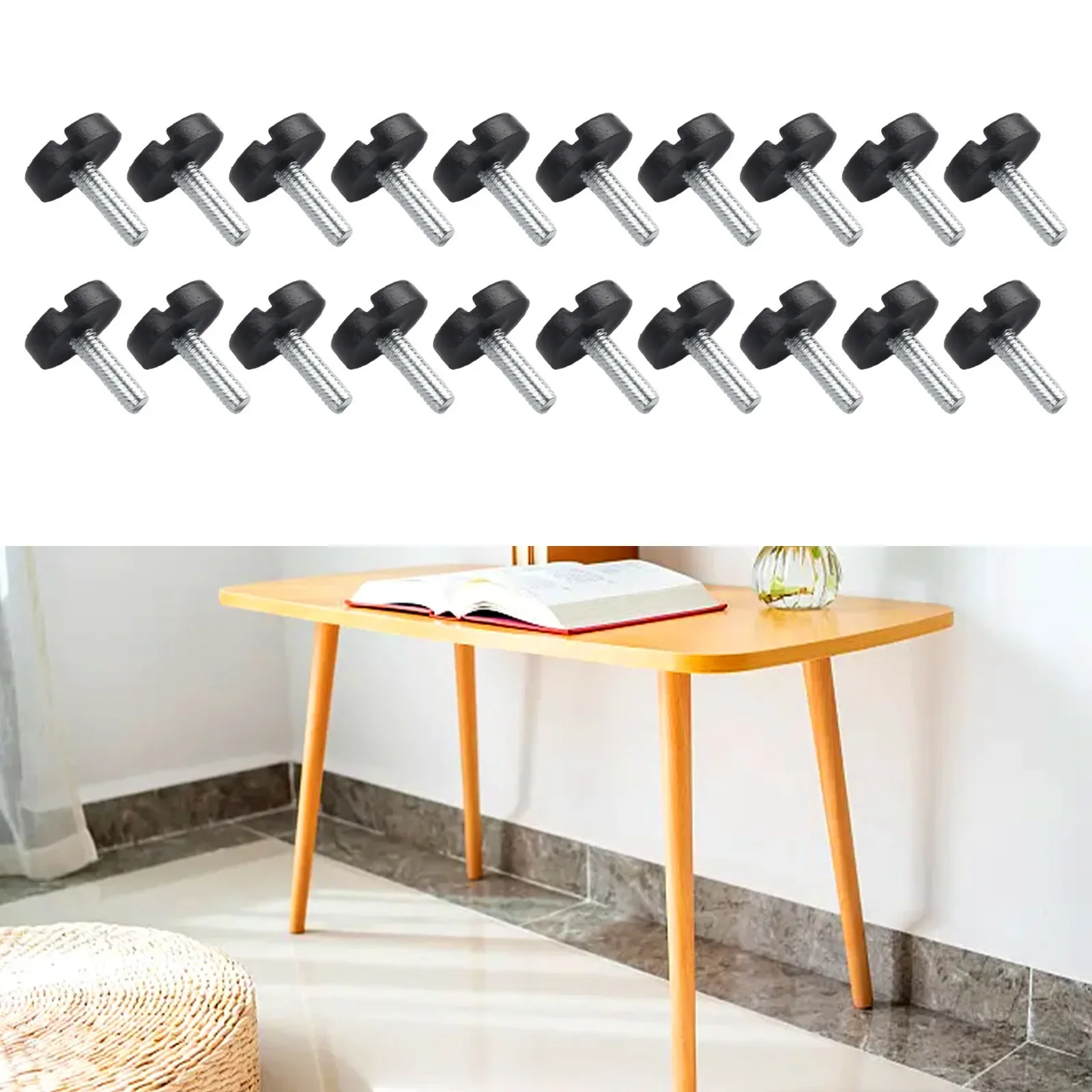 Furniture Glide Leveling Foot Conference Room Tables Furniture M6 Plastic Restaurant Furniture Screw On Type Heavier Desks