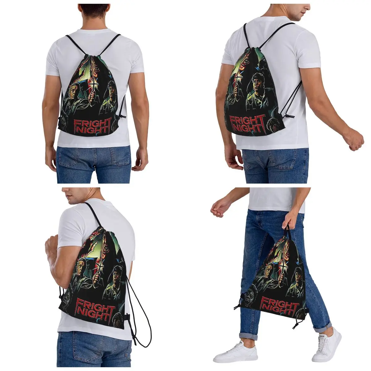 Fright Night Backpacks Fashion Portable Drawstring Bags Sports Bag Book Bags For Travel School