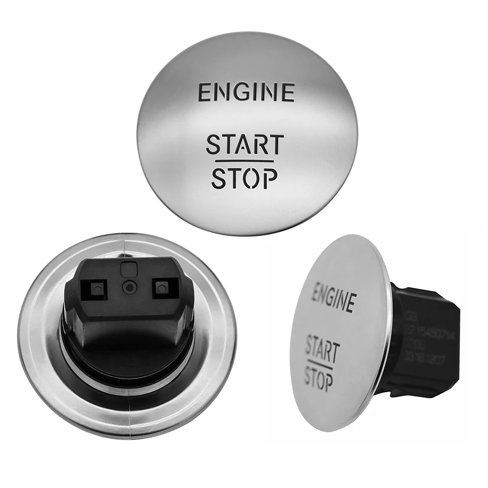 Keyless Go Start Stop Push Button One-click Car Engine Ignition Switch 2215450714 Silver For Mercedes-Benz W164 W205 W221 W176