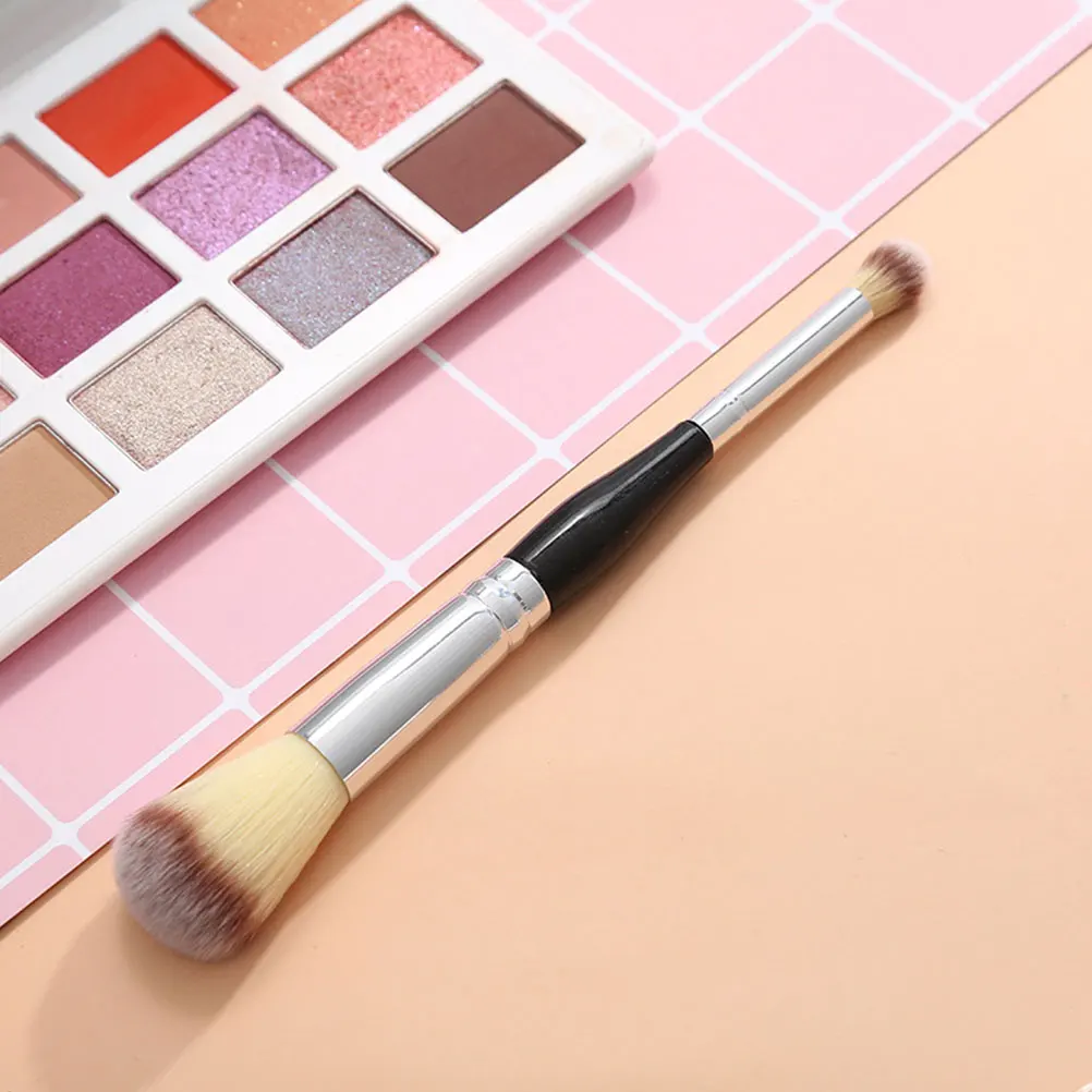 3 個デュアルエンドルースパウダーブラシセットプレミアム合成毛ブレンドバフ設定メイクアップツール女性化粧品用