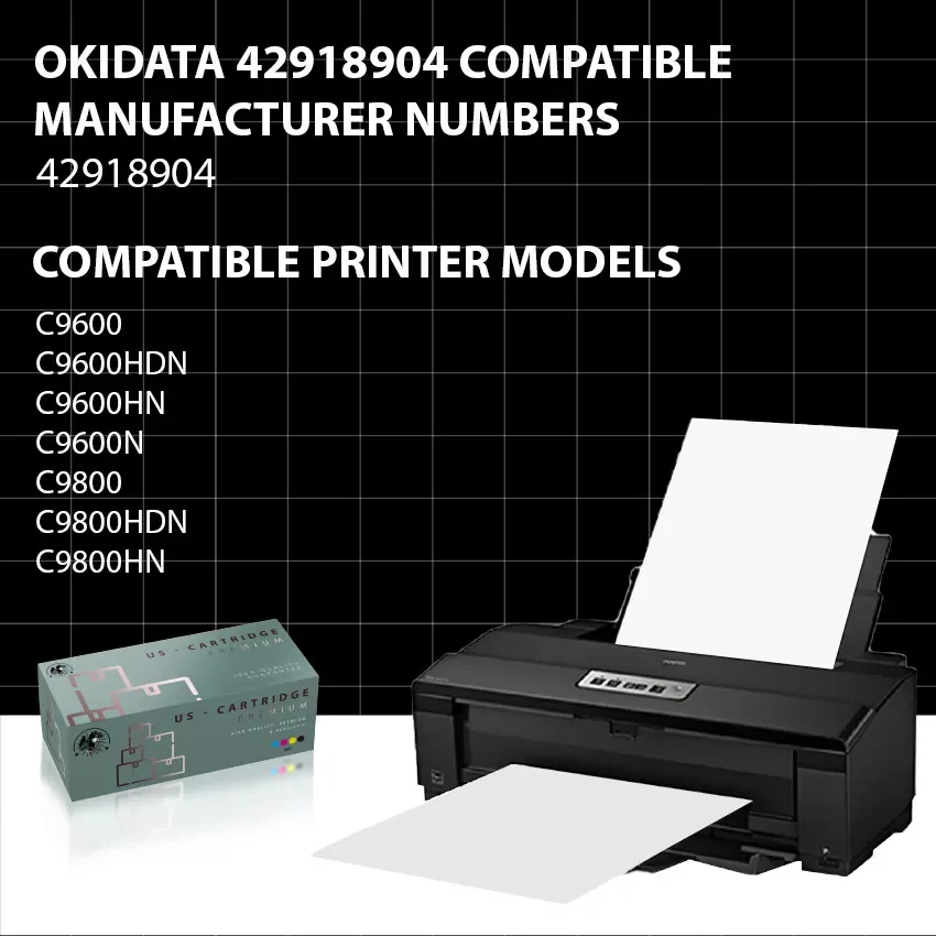 1PK 42918904 Black Toner Cartridge Compatible Okidata C9600HDN C9600HN C9800HDN