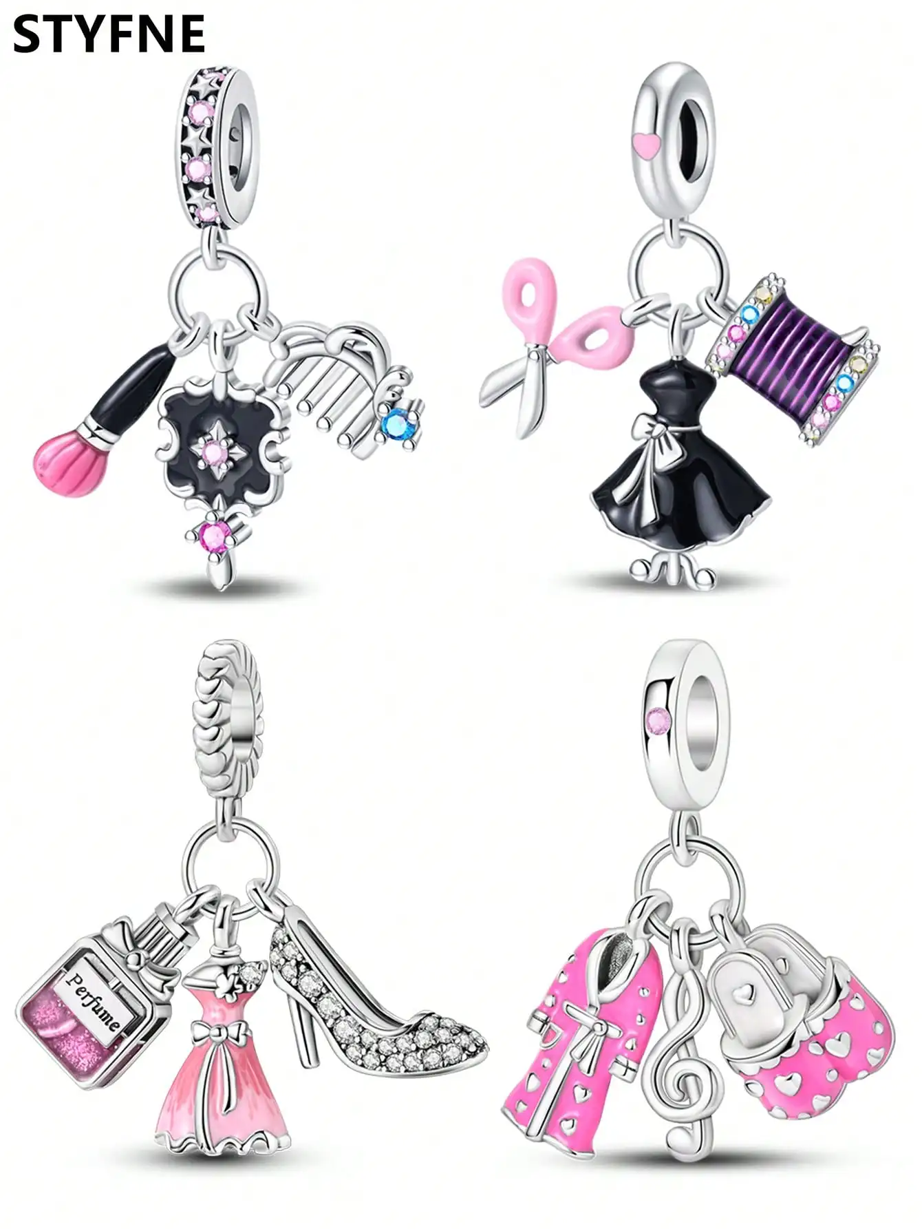 925er Silber vergoldet, Original-Charms, Weihnachtsgeschenk, Perlen für Armbänder, Damenschmuck, Geschenk