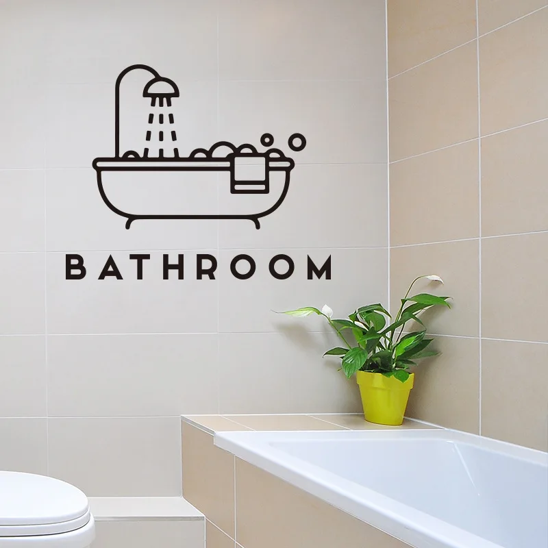 Creative Wall Stickers Bathtub Bathrooms Wall Decal Home Decor Door Wallpaper Adhesive Art Murals Poster