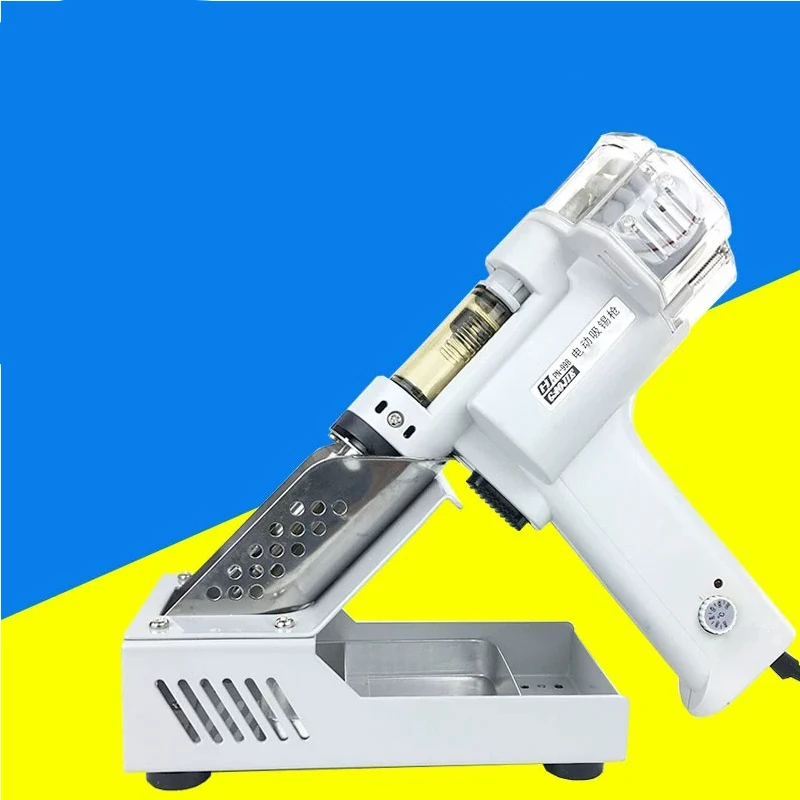 220V Electric Desoldering Device Dual Air Pump Lead-free Desoldering Gun Desoldering Tool Equipped with Desoldering Gun Base