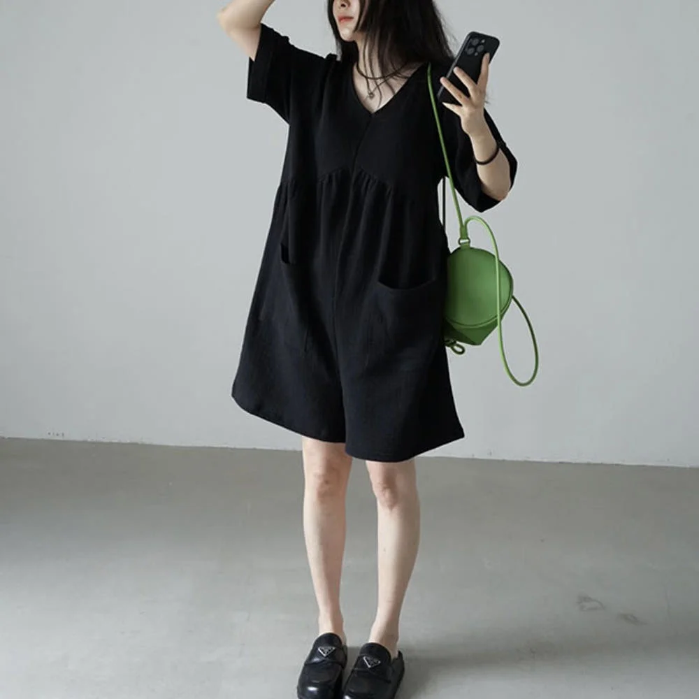 Summer New Women's Casual Pants V-Ne Wide Leg ort Loose Fit Adorable Freening Age-Defng Versatile Casual Trousers