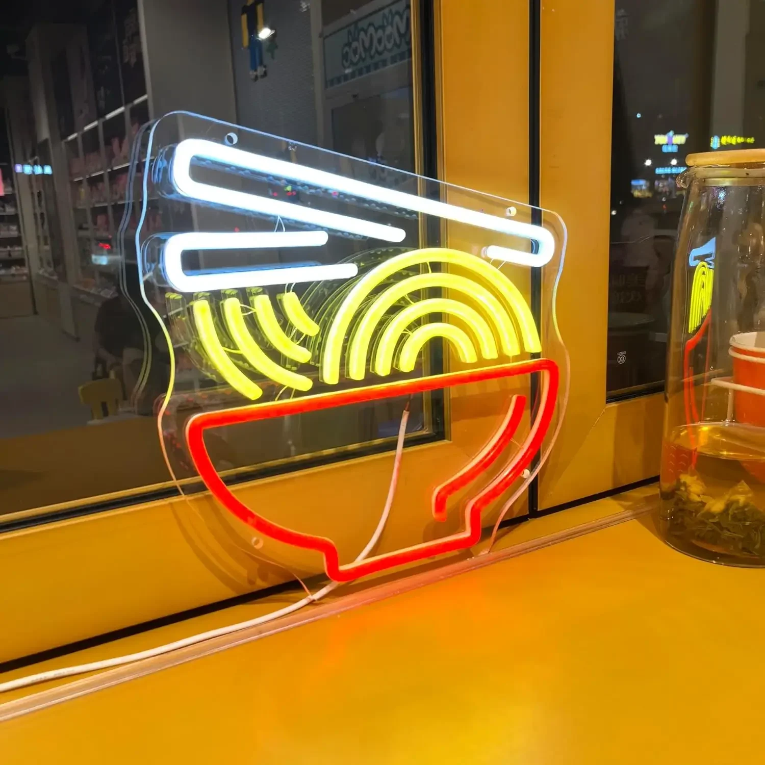 

Ramen Japanese Noodles Neon Sign, LED Neon light Sign,for Restaurant Food Store Wall Decor, Kitchen Wall Art -30*30cm