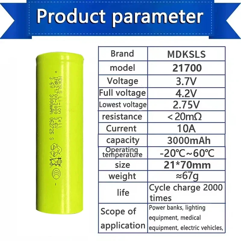 2025New 21700 3000mah 3,6 V 100% 40T batería recargable de iones de litio de alta descarga/capacidad PK 30T li-ion de alta potencia de descarga