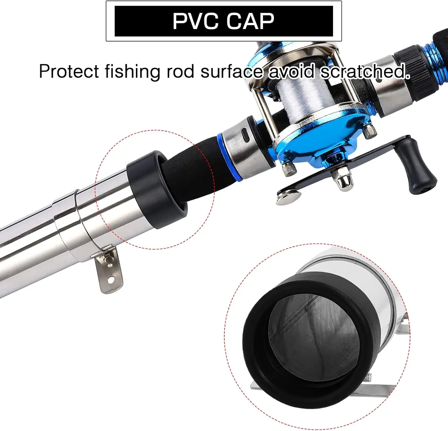 جدار فولاذي مقاوم للصدأ قضيب حامل الصيد الفولاذ جبل قضيب حامل البحرية الجانب قارب القطب أصحاب كاياك المياه المالحة المياه العذبة #4