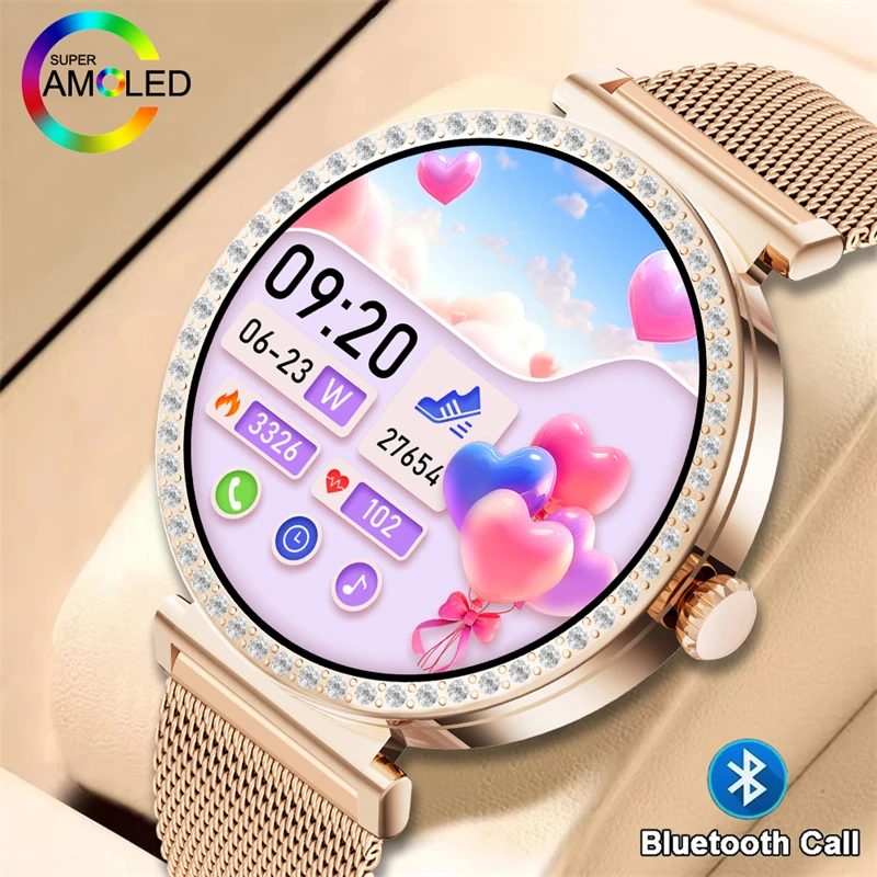 

Luxury Diamond Smart Watch Women Bluetooth Call Smartwatch Cycling Watches Heart Rate Monitor Health Sports Smart Bracelet Lady