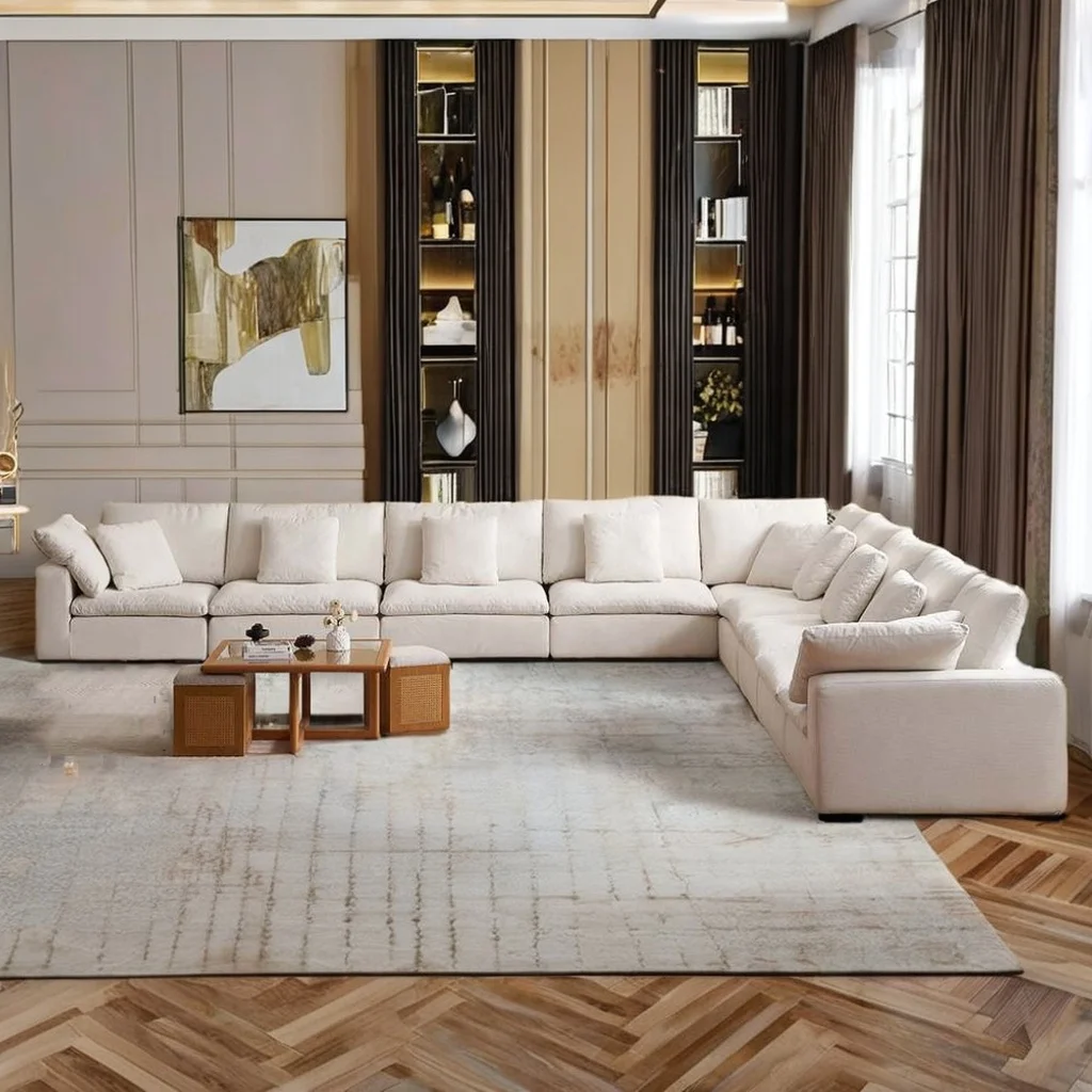 Italian Design Hot Sale Cozy Indoor Sofa Collection Modular Fabric Sofa Cloud Couch Sectional Sofa