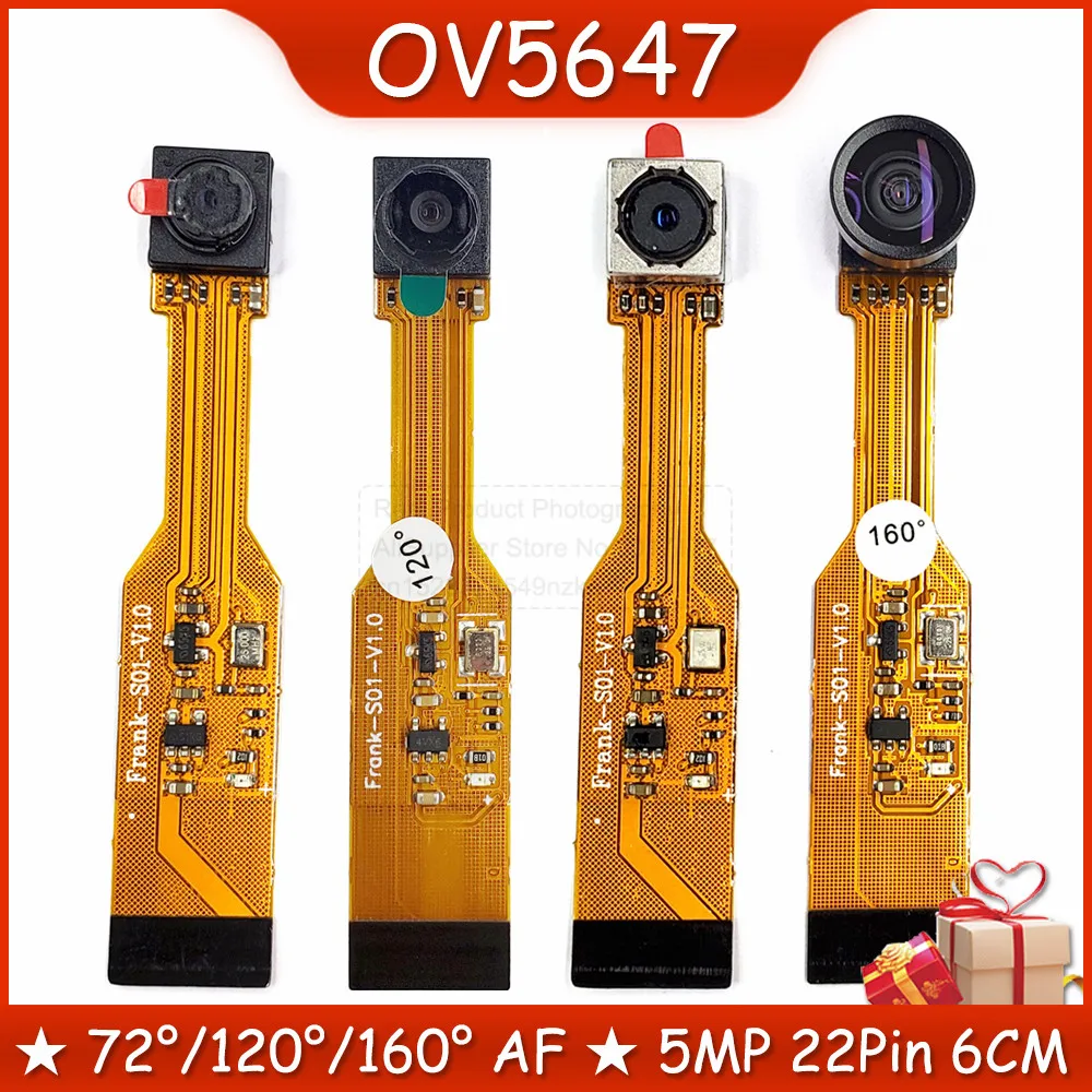 6CM OV5647 Camera Module for Raspberry Pi 5 ZERO Camera Wide Angle Fisheye Night Vision Edition 120 160 Degree 5 Million Pixels