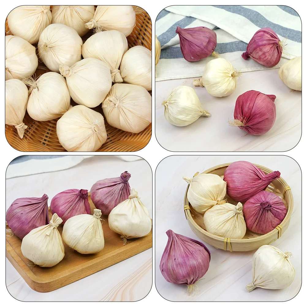 

12Pcs Garlic Halloween Props Lifelike Artificial Vegetable Decor Party Photography Supplies Farmhouse Ornament