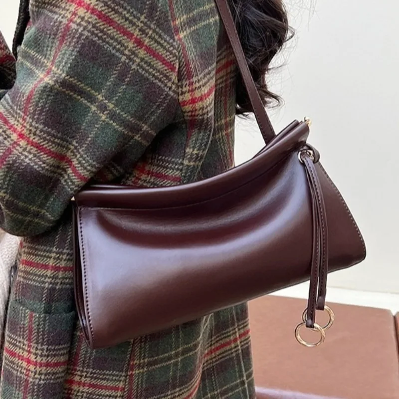 

Designer luxury women's bag minimalist style shoulder bag, leather versatile commuter handbag multifunctional crossbody bag